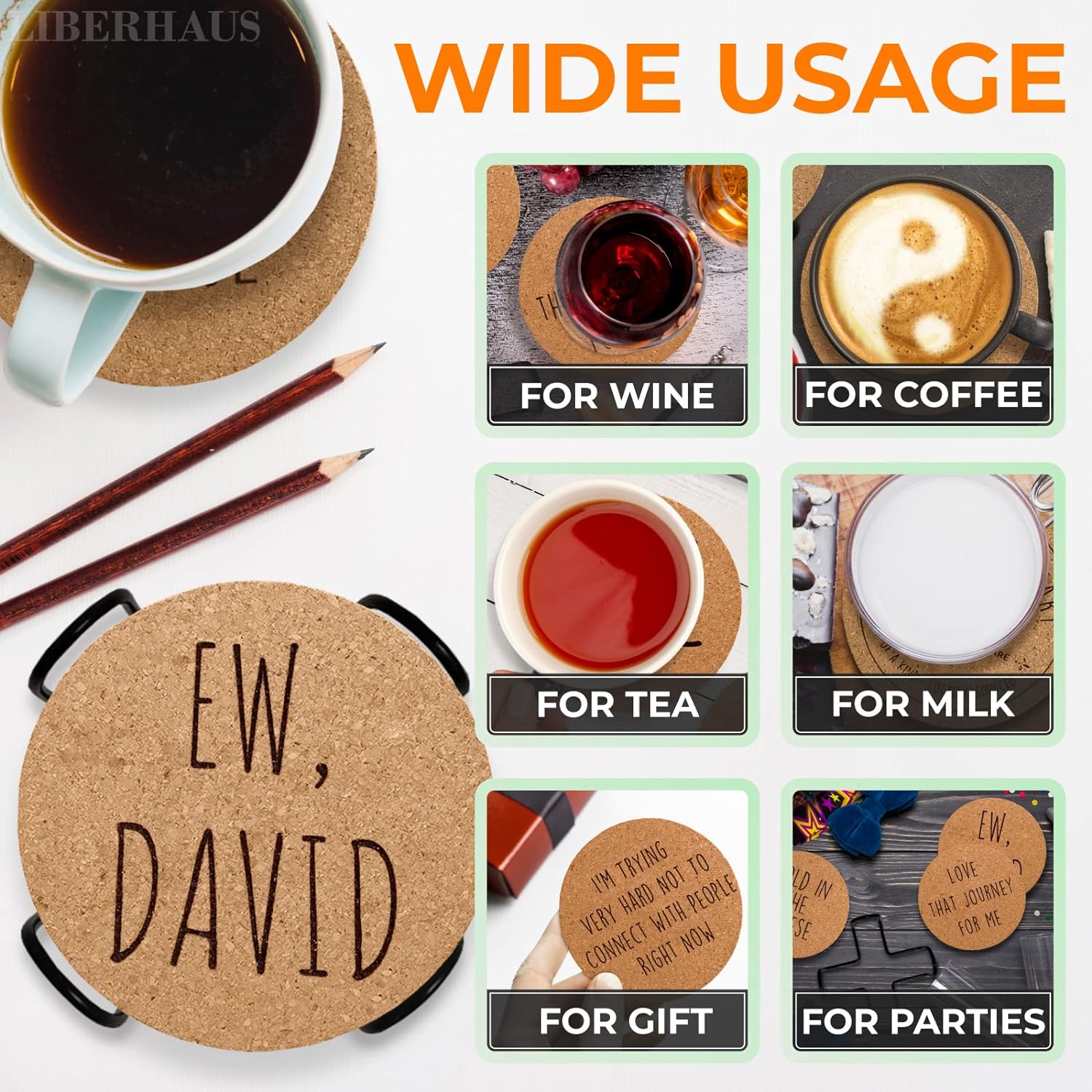 6Pcs Cork Mat Drink Coasters with Holder Review